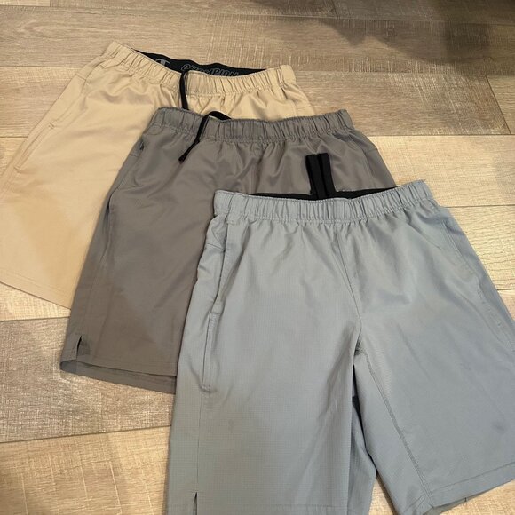 Champion Mens Athletic Shorts Bundle - M - Polyester & Elastane - Beige Gray & L - Picture 1 of 12